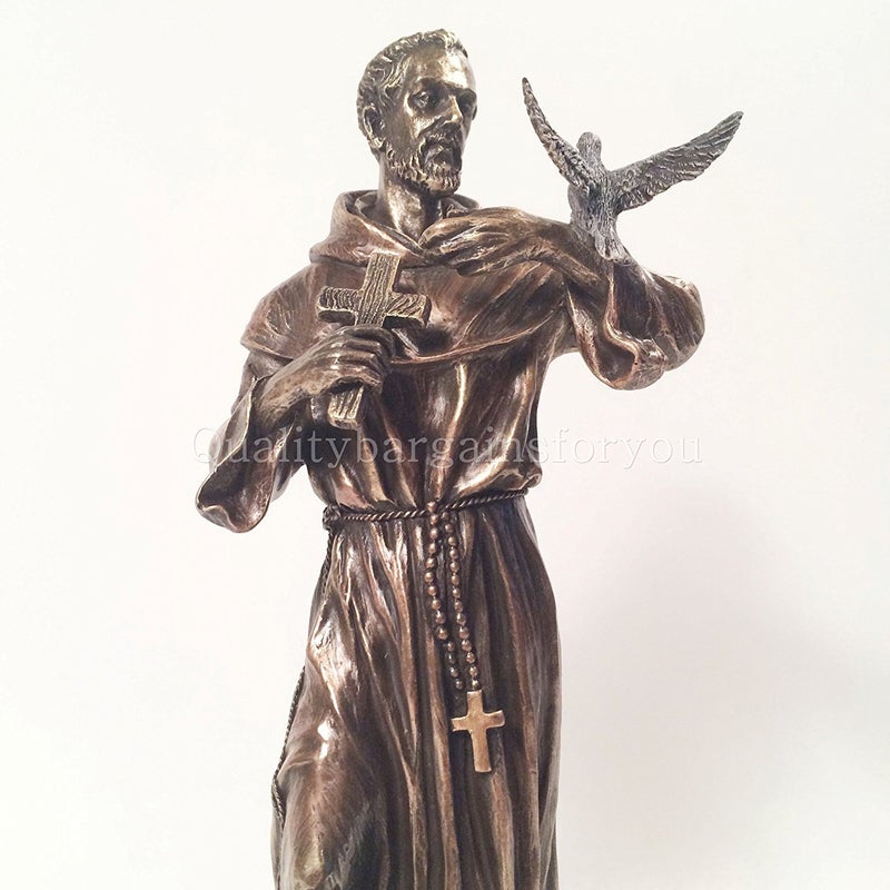WU Saint Francis of Assisi Statue Sculpture (Cold Cast Bronze) - Image 1